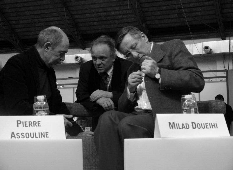 Pierre Assouline et Milad Doueihi (Foire du Livre, Bruxelles, 2010)